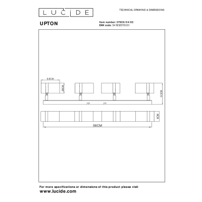 UPTON - Reflektorek - 4xGU10 - Smoke Grey 57900/04/65 Lucide